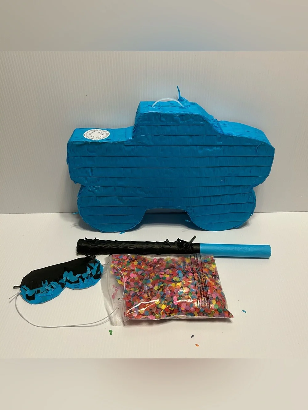 Piñata Monster Truck Blue Stick Blindfold Confetti Birthday Party Fiesta 15